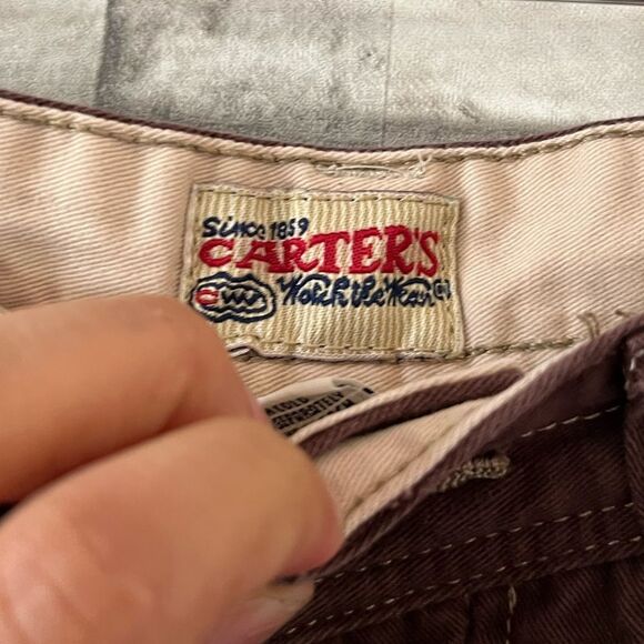 Carter’s || Vintage 90’s Burnt Chocolate Brown Cargo Boy Shorts Retro Pants Sz 7 - Picture 3 of 9